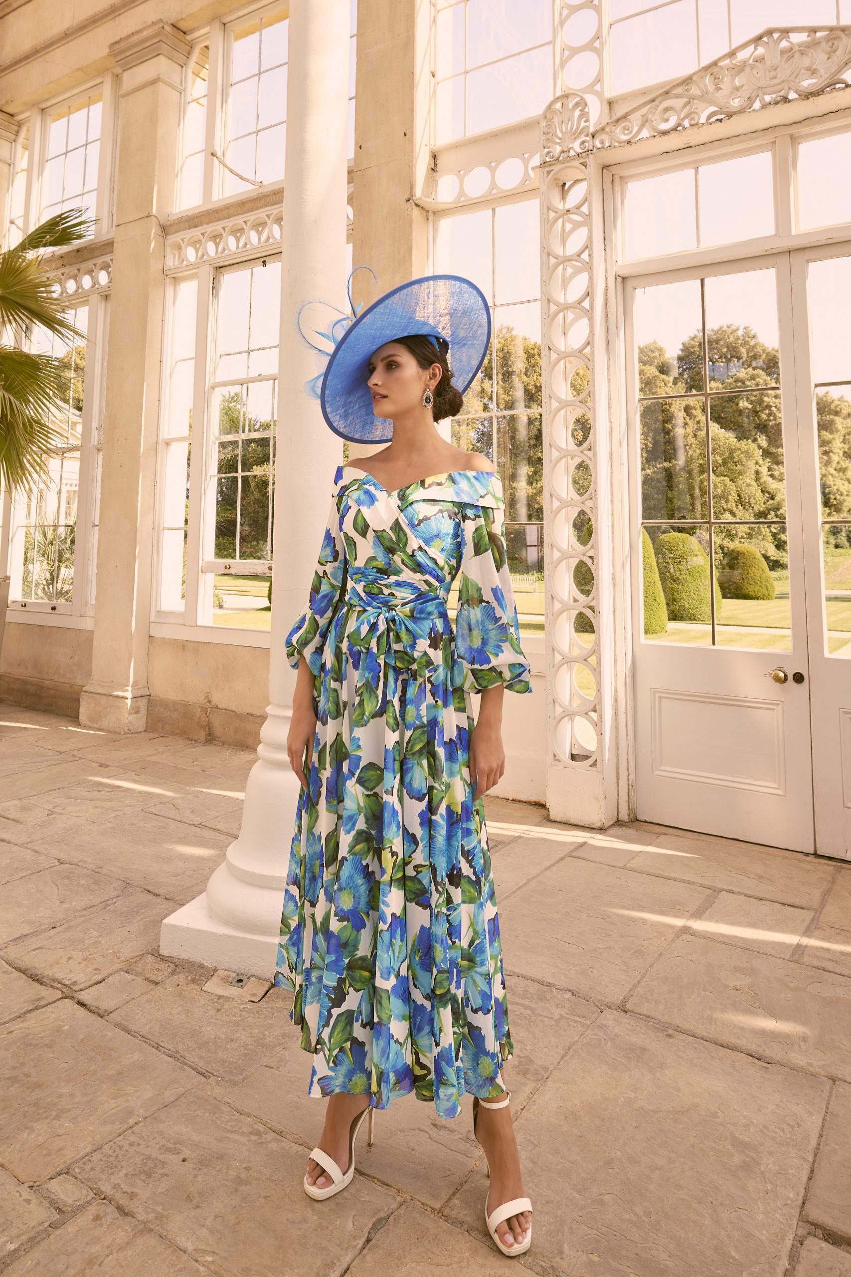 991806 Ivory Petrol Dress 